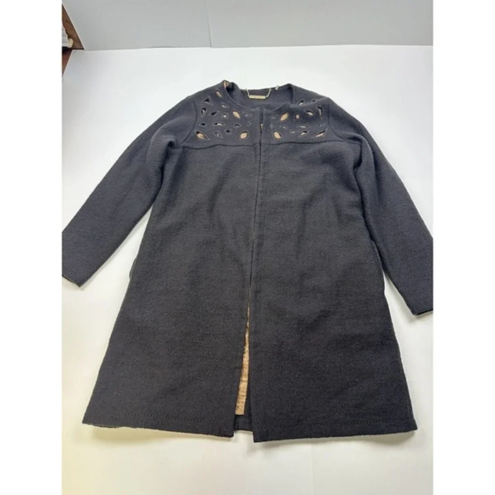 Vintage J. Crew Chocolate‎ Brown Wool Double Breasted Pea Coat Small - Picture 7 of 7